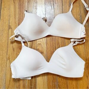 Two Auden Wireless Bras Nude